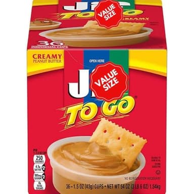 Creamy Peanut Butter Snack Cups – 36 Count Pack – Single-Serve Portions for On-The-Go Snacks – Exclusive Packaging