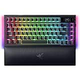 Razer BlackWidow V4 Pro 75% Wireless Gaming Keyboard: OLED Display - True 4K Hz Wireless - Bluetooth - Hot Swappable - Orange Tactile Switches - Command Dial Snap Tap - Chroma RGB - Wrist Rest