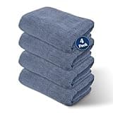 Soleil Fine Goods Bath Towel Set - Luxurious 800 GSM, 27 x 54 Inches, 100% Cotton Bathroom Towels - High Absorbency and Softness - Available in White, Blue Grey, Brown Amber, Forest, Steel, Charcoal