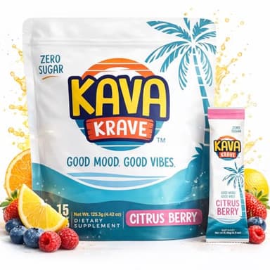 Kava Drink Mix – 15 Pack Kava Kava Extract Powder Packets – Alcohol Replacement Drink with a Buzz – Natural Energy Booster, Mood Support & Stress Relief – Non-Alcoholic Social Beverage