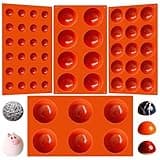 Wilewir 4Pcs Semi Sphere Silicone Molds,Non-Stick Half Sphere Silicone Baking Mold for Chocolate,Cake,Jelly,Dome Mousse