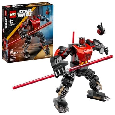 LEGO Star Wars Darth Maul Mech Kids Toy - Building Toy with Pretend Play Lightsaber - Birthday Gift Idea for Boys and Girls, Ages 6+ - Collectible Decor for Fans of The Clone Wars - 75411