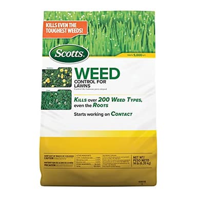 Scotts Weed Control for Lawns, Weed Killer, Kills Over 200 Weed Types Including Dandelion and Clover, 5,000 sq. ft., 14 lbs.