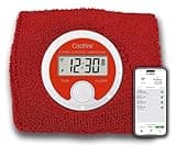 Coolfire - Vibrating Alarm Clock Sweatband, Silent Wake Yourself Up Wristband Vibrating Alarm Watch for Couples, Students, Easy to Set on User-Friendly App, Hearing Impaired, USB Chargeable (red)