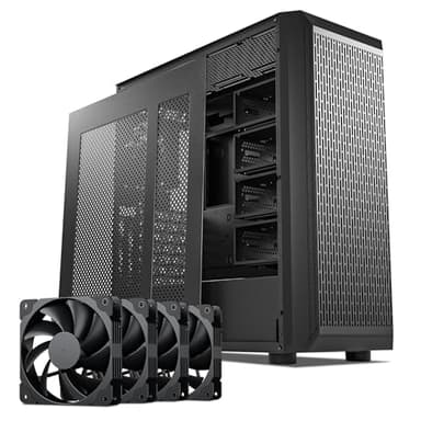 DARKROCK Classico Storage Master ATX NAS Computer Case Mid Tower with 4x120mm Fans, USB 3.0 Ready 10 x3.5'' HDD+3 x2.5'' SDD 360mm Supported on Top & Front Radiator GPU Vertically Mounting Black