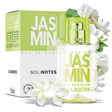 Solinotes Jasmine Flower Perfume for Women & Men, 1.7 Fl Oz/ 50 ML Eau De Parfum, Delicate Floral and Soothing Scent with Premium Ingredients - Clean Perfume, Cruelty Free, Vegan, Made in France