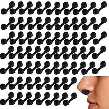 Tondiamo 150 Pcs Nose Plug Filter Bulk Sponge Nostril Nose Dust Filters for Spray Tanning Welding Dust Allergies(Black)