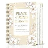 Peace of Mind Planner, Spiral End of Life Planner with Tabs for Senior, Guided Estate Planning Organizer for Final Arrangements & Important Affairs, 7.9"x10.4", Flower