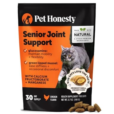 Cat Hip + Joint Health Chews – Crunchy & Creamy Cat Joint Support Supplement - Glucosamine, Chondroitin & Omega-3s – Supports Mobility, Flexibility & Comfort for Indoor & Outdoor Cats (Chicken 30-Day)