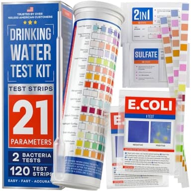 All-New 20 in 1 Drinking Water Testing Kit 120 Strips, Home Tap and Well Water Test Kit for Hardness, Lead, Iron, Copper, Chlorine, Fluoride