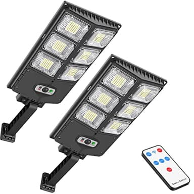 150W Solar Lights Outdoor Waterproof, 8000LM LED Solar Flood Lights Outdoor Motion Sensor with Remote, 3 Modes Solar Lights for Outside Yard, Garden, Path & Parking Lot-2PACK