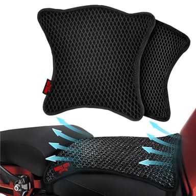 Badass Moto Cool Mesh Motorcycle Seat Cover, Max Airflow Motorcycle Seat Pad, Cooling Seat Cushion Stops Sweat, Adds Sun Shade. Removable Padded Insert. Fits Harley Davidson, Cruiser, Sport Bikes - LG