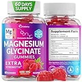 Magnesium Glycinate Gummies 400mg, Mаgnesium Gummies for Women and Men, Body Support and Relaxation, Raspberry Magnesium Gummies for Adults with Blackcurrant Oil, Non GMO, Gluten Free, 60 Days Supply