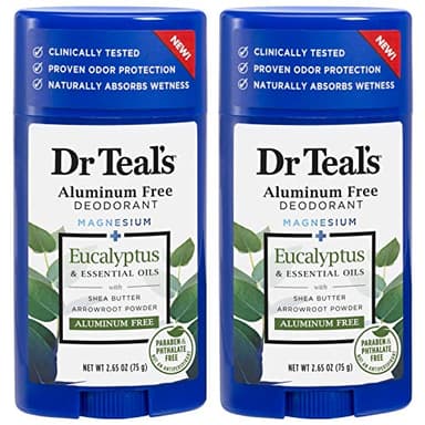 Dr. Teals Eucalyptus Deodorant Gift Set (2 Pack, 2.65oz Ea.) - Eucalyptus Essential Oils with Shea Butter & Arrowroot Powder - Aluminum, Paraben, & Phthalate Free - Dermatologist Tested