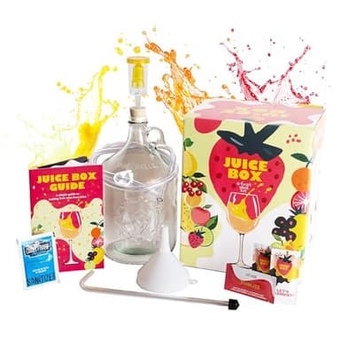 Craft A Brew - Juice Box - A Fruit Wine Making Kit - Easy for Beginners - At Home Wine Making Kit - Includes Ingredients & Reusable Equipment - Use Any Fruit Juice or Lemonade - Makes 1-Gal Batch