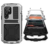 Simicoo Samsung S23 Ultra Metal Case with Screen Protector Camera Cover Military Rugged Heavy Duty S23 Ultra Case Metal Kickstand Full Body Tough Dustproof Shockproof for Samsung S23 Ultra (Sliver)