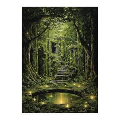 Katomula 100 Card Sleeves for MTG with 100 Inner Sleeve, Textured Back Art Sleeves, Fit Standard Size Cards - Forest