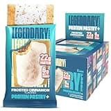 Legendary Foods 22g Protein Pastry+ Premium Low Carb Meal Replacement Bar - Low Glycemic, Gluten Free Protien Snacks - Healthy Keto Snack Box, 8x Zero Sugar Energy Bars - Bariatric Diabetic Friendly