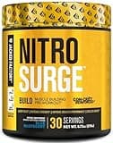 Jacked Factory Nitrosurge Build Pre Workout with Creatine for Muscle Building - Con Cret Creatine Powder & elevATP for Intense Energy, Powerful Pump, & Endless Endurance - 30 Servings, Blue Raspberry