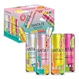 AriZona Santa Fe Sparkling Water with Real Fruit Juice, 11 fl oz Can, 4 Flavor Variety Pack - Lemon Citrus, Raspberry Lime, Pink Grapefruit, Orange Mango - NO Added Sugar (Pack of 12)