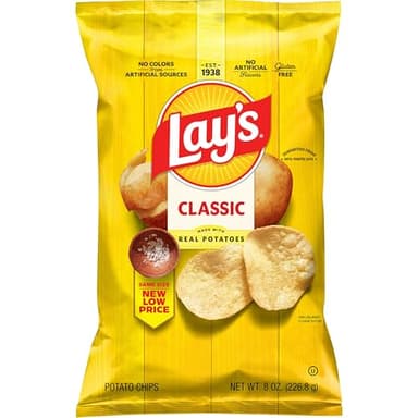 Lay's Potato Chips Classic Flavor Bag, 8 Oz