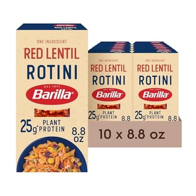 Barilla Red Lentil Rotini Pasta, 8.8 oz (Pack of 10) - Gluten Free, Non GMO & Kosher - Plant Based Protein Pasta