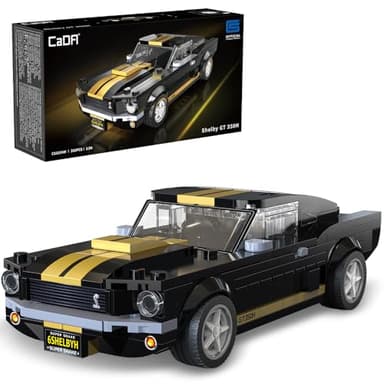 CaDA C55034W Shelby GT 350H Mustang Black Supercar Building Block Model, 285 Pieces, 1:24 Scale, Adult Collectible Toy