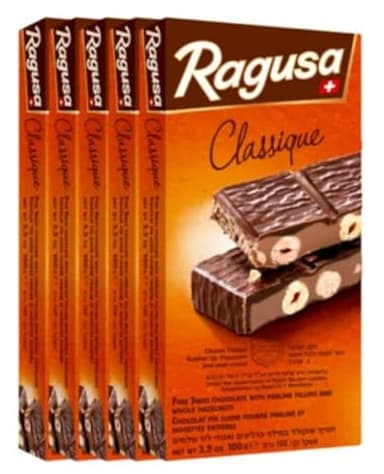 Ragusa Classique Swiss Milk Chocolate Bars - Kosher - 5-Pack