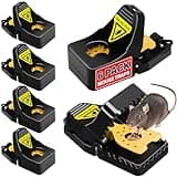 LULUCATCH Mouse Traps, 6 Pack Reusable Mouse Traps Indoor for Home, Effective Sanitary Safe Trap for Mice and Small Rodents, Mouse Snap Traps No See Kill, Mousetrap Catcher for House Outdoor Garage