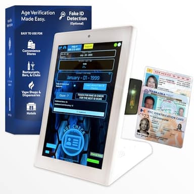 ID Scanner for Bars and Clubs - Easy to Use and Reliable ID Checker for Your Business that Detects Expired IDs & Underage Customers – Works in All 50 States - Includes Optional Fake ID Detection
