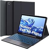 GreenLaw Keyboard Case for Samsung Galaxy Tab A9 Plus 11 inch 2023, 7 Color Backlit, Smart Trackpad, Stain-Resistant Cover with S Pen Holder, Detachable Keyboard for Galaxy Tab A9+ 11'', Black