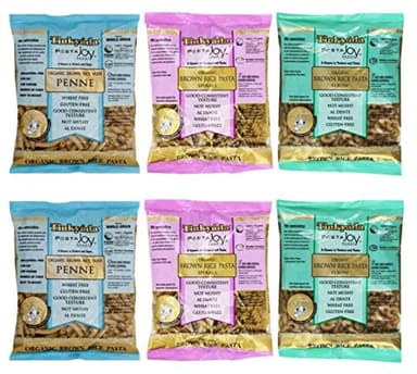Tinkyada Organic Gluten-Free Brown Rice Pasta 3 Shape Variety Bundle: (2) Elbow Pasta, (2) Spirals Pasta, and (2) Penne Pasta, 12 Ounce Ea.