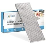 S SATC Diamond Sharpening Stone 2 Side Grit 400/1000 Diamond Plate Honing Stone 8-inch Hone Sharpener White