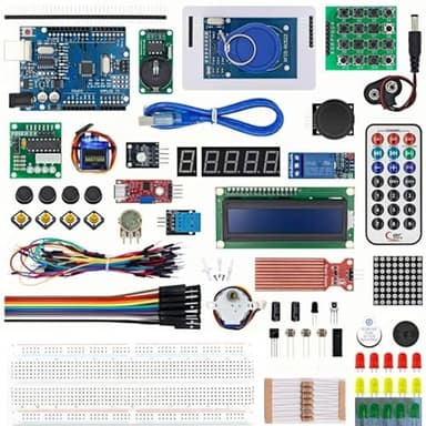 RFID kit for Arduino UNO R3 Upgraded Learning kit with Retail Box RFID Arduino UNO R3 Starter kit with LCD Display, breadboard, sensors and More Than 40 Components