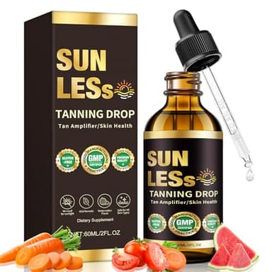 Sunless Tanning Drops to Drink 60ml Natural Oral Tanning Drops Bronzing Drops for Face & Body for Natural Glow & Long-Lasting Tans Without Sun Enhancing Natural Skin Tone Suitable for All Skin Types