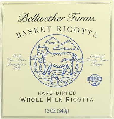 Bellwether Farms Whole Jersey Milk Ricotta, 12 oz