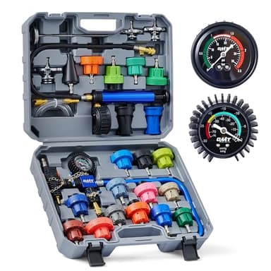 Orion Motor Tech Coolant Pressure Tester Kit, 33pc Master Coolant Vacuum Refill Kit with 23 Radiator Adapters, Radiator Cooling System Pressure Tester Kit with Vacuum Pump Vacuum Purge & Refill Tool