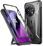 Poetic Revolution Case Compatible with OnePlus 11 5G 6.7 inch (2023 Release), Full-Body Rugged Shockproof Heavy Duty Protective Cover with Kickstand and Built-in Screen Protector, Black
