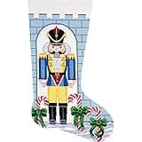 Alice Peterson Home Creations Holiday Edition Needlepoint Stocking Kit- Nutcracker Soldier- Large, Deluxe Size