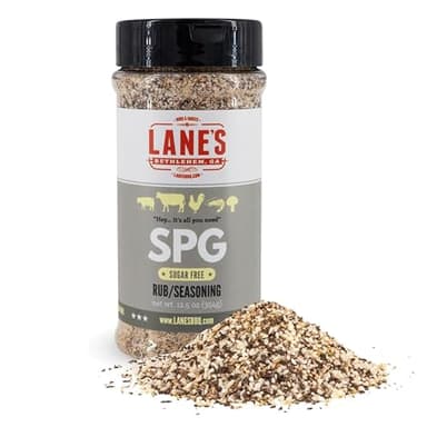 Lane's SPG Seasoning & Rub, All-Natural Coarse Ground Salt Pepper Garlic Seasoning for Any Types of Dishes, Classic Bold Flavor, No MSG, No Preservatives, Gluten-Free, Made in USA, 12 Oz