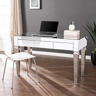 SEI FURNITURE Darien Mirrored Desk, Silver