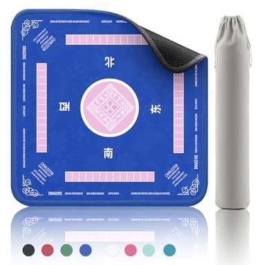 2F22E Mahjong Mat - Non-Slip Noise Reduction Gaming Mat 32.4x32.4 Inch for Mahjong/Poker/Board Games/Card Games/Dominoes (Blue)