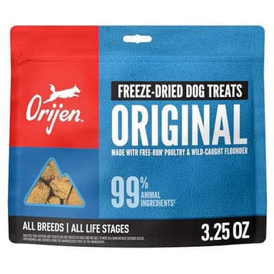 ORIJEN Grain Free High Protein Freeze Dried Dog Treats Original Recipe 3.25oz Bag