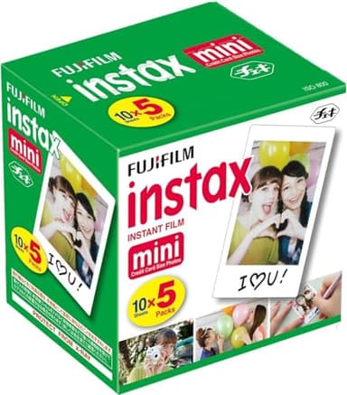 Fujifilm Mini Instant Film, 10 Sheets×5 Pack(Total 50 Shoots)