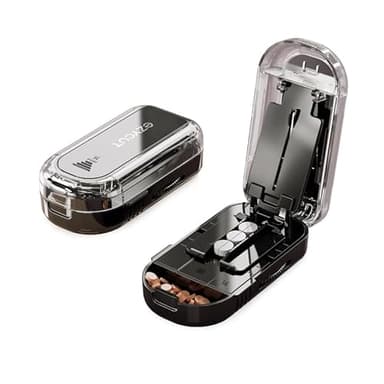 Pill Cutter,Multi-Tablet Cutter with Replaceable Blades & Safety Guard – Precision Splitter for Small to Large Tablets (Black)