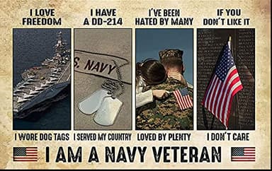 Jigsaw Puzzles 1000 Piece for Adults - I Am A Navy Veteran I Love Freedom Wooden Puzzle Fun Games Stress Relief Toys for Home Decor Living Room Decor