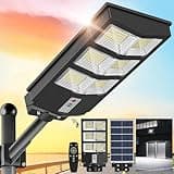 Sunwish Solar Street Lights Outdoor 6500K Solar Parking Lot Lights Commercial Dusk to Dawn, Solar Lights Outdoor Motion Sensor Waterproof IP66 Street Lights Solar Powered for Playground Yard