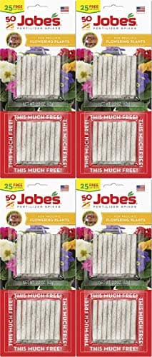 Jobe's 05231T Flowering Plant Fertilizer Spikes 10-10-4, 4 Pack, Multicolor