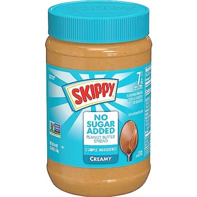 SKIPPY Creamy Peanut Butter Spread, No Sugar Added Peanut Butter, 7 g Protein Per Serving, 40 Oz Jar