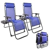 Yangming Galion Reclining Zero Gravity Chair (Set of 2), Dark Blue